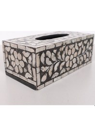 Resim Anita Sedefli Dikdörtgen Peçetelik 23x12x8,5 Cm Siyah 