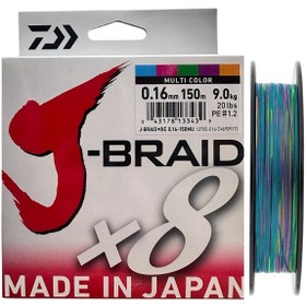 Resim Daiwa J-braid 8x Multi Color 150 Mt 0.16 Mm İp Misina 