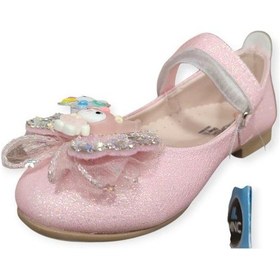 Resim Minican Hy-506 Taşlı Fiyonk Detaylı Kız Çocuk Babet Pembe 
