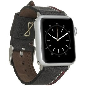 Resim Bouletta iOS Uyumlu Watch Deri Kordon 42-44-45Mm Dikişli Siyah 