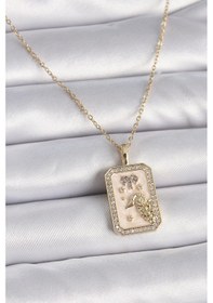 Resim 316l Çelik Gold Renk Zincir Koç Burcu Zirkon Taşlı Kadın Kolye Çok Renkli Çok renkli 