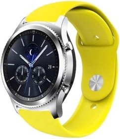 Resim bbtech Samsung Galaxy 3 45mm / Galaxy 46mm / Gear S3 22mm Standart Silikon Kordon Klasik Kayış Esnek 22 mm;Sarı 
