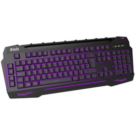 Resim Hello HL-4616 4 Makro Tuşlu 3 Renk Işıklı Gaming Oyuncu Klavye 