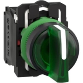 Resim Schneider Electric XB5AK133B5 Yeşil Işıklı Mandal Buton Ø22 3 Konumlu Sabit 1NA+1NK 24V 