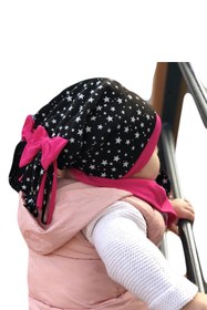 Resim Babygiz Bebek Siyah Fuşya Bere Boyunluk 