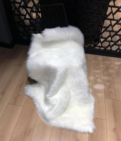 Resim Halı Vagonu Beyaz Renkli Uzun Tüylü Exclusive Post - Tekli (Tek Uçlu) / 75x100 