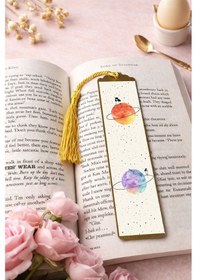 Resim Sanatsal Tablo Temalı Metal Kitap Ayracı Satürn'deki Kız 