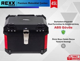 Resim REXX TOPCASE PREMIUM - GÜÇLENDİRİLMİŞ ABS MOTOSİKLET ÇANTASI | UNIVERSAL - 45 Litre / No:8 