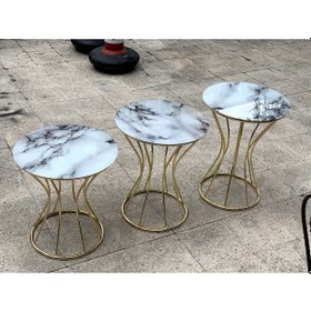 Resim Brc KUM SAATİ Zigon 1032 Beyaz Mermer Desen Metal transmisyon Çelik GOLD Renk Kaplama El Yapımı 
