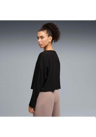 Resim Puma Cloudspun Rıb Slouch Kadın Geniş Kesim Üst 528675 01 Siyah 