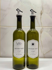 Resim Wonwood Amber Cam 750 ml Ayçiçekyağı Şişesi Stantsız Düz Yağdanlık Ve Biberon/şişe Temizleme Fırçası 