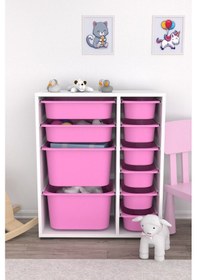 Resim Zen Çok Amaçlı Oyuncak Dolabı 10 Sepetli - Pembe 2d2k6u Pembe 