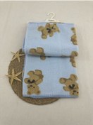 Resim Ayı Desenli Velsoft Battaniye Mavi 