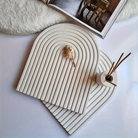 Resim 1 adet Reçine U Şekli Tepsi Kalıp Kemer Mumluk Silikon Döküm Kalıpları Fincan Coaster Meyve Depolama Tepsisi Tutucu Makaleler Konteyner, 3D DIY Yapma Ev Ekran Dekor El Sanatları 