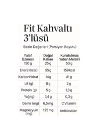 Resim Kurutulmuş Yaban Mersinli Fit Kahvaltı Seti Yulaf -doğal Ham Kakao - Lifli Katkısız 