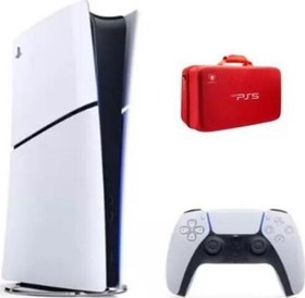 Resim Playstation 5 Slim 1 TB Digital Edition Oyun Konsolu (İthalatçı Garantili) + Sony Playstation 5 Taşıma Çantası Kırmızı 