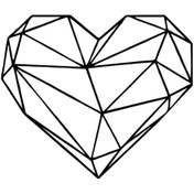 Resim Genel Markalar Byr002 Geometrik Kalp Sticker Oto Motor Laptop Duvar Folyo Sticker 30X27 Cm [Efsngrck] 