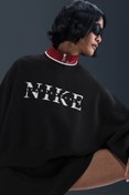Resim W NSW PHNX FLC CREW GLS Siyah Kadın Sweatshirt Nike