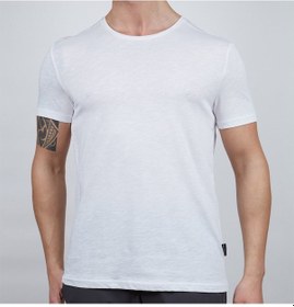 Resim Erkek Tişört - Pamuklu Spor Tişört - Basic - Beyaz 600400 Çok Renkli 