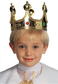 Resim AyrStore Plastik Kral Tacı Altın Renk Çocuk Boy 