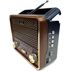 Resim Mega Nostaljik Antika Şarjlı Radyo Müzik Mp3 Çalar Usb Tf Aux 1967U 