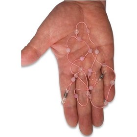 Resim Doğal Pembe Kuvars Taşlı Gözlük Ipi 129-5 Pembe 