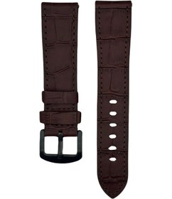 Resim 22 Mm Hakiki Deri Kroko Kahverengi Kordon Akıllı Pim 
