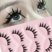 Resim Anime Tarzı Çok Katmanlı Sahte Kirpikler, 0.05mm Kalınlık, D Kıvrım, 6-15mm Uzunluk, Tekrar Kullanılabilir Kedi Gözü Kostüm Püsküllü Kirpikler Makyaj, Sahne, Parti, Başlangıç Dostu 
