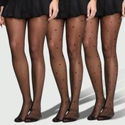 Resim Kadınlar için Kalp Desenli Şeffaf Tayt - Poliamid Karışımı, Kumaş, Tüm Mevsim Giyim, Elde Yıkanabilir, Moda Çorapları|Moda Çorapları|Esnek Malzeme 