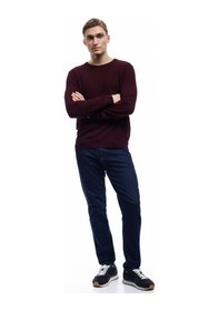 Resim Koton Uzun Kollu Bisiklet Yaka Basic Triko Kazak Bordo 6wam70015ht Bordo 