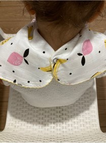 Resim İkili Müslin Çift Katlı Çıtçıtlı Mama Önlüğü/omuz Örtüsü Çok Renkli 