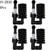 Resim 4'lü Dayanıklı Sünger Filtre Seti: 10 ila 75.71 Litreye Kadar Akuvariumlar İçin Uygun, Siyah Duvara Monte Tasarım, Hava Tahrikli Sessiz Filtre, Kompakt Akvaryum Filtreleri, Balık ve Karides Yetiştiriciliği İçin İdeal 