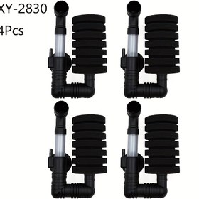 Resim 4'lü Dayanıklı Sünger Filtre Seti: 10 ila 75.71 Litreye Kadar Akuvariumlar İçin Uygun, Siyah Duvara Monte Tasarım, Hava Tahrikli Sessiz Filtre, Kompakt Akvaryum Filtreleri, Balık ve Karides Yetiştiriciliği İçin İdeal 