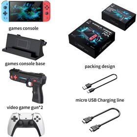 Resim NOMTEKNO M20 PRO 9 Parça Video Game Seti 4K HDMI Mini TV Oyun Konsolu +2 Kablosuz Gamepad +2 Oyuncu Tabancası 