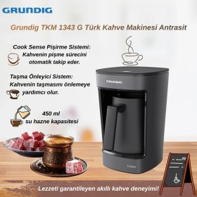 Resim Grundig Tkm 1343 G 580 W Türk Kahve Makinesi Antrasit 