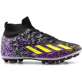 Resim Sportaç Çoraplı Unisex Halısaha Ve Çim Zemin Kramponu 102k Siyah - Mor 