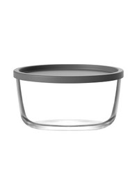 Resim LAV Round Cam Saklama Kabı Tekli Orta Boy 800 ml Yuvarlak Gri Plastik Kapaklı (Sunum Kasesi) 