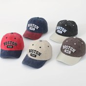 Resim Çocuklar için Nakışlı Renk Bloğu Beyzbol Kapağı, %100 Pamuk, Hafif, Esnek, Tatil Teması, Yeni Yıl Günü, Dokuma, Elde Yıkan/Dry Clean - Kırmızı 