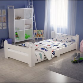 Resim Tuliplife Montessori Karyola Beyaz 90x190 Yatak Uyumlu Oval Kesim Çocuk Yatağı Tlp-101 