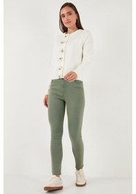 Resim Lela Premium Regular Fit Bisiklet Yaka Fiyonk Detaylı Bayan Hırka 6802939 Ekru 