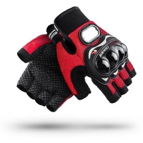 Resim Probiker Eldiven Yarım Motosiklet Eldiveni Korumalı (Kırmızı) 