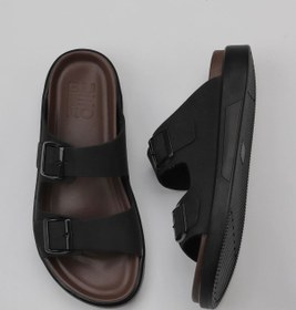 Resim Bueno Shoes Siyah Nubuk Deri Erkek Düz Terlik 11t23348 