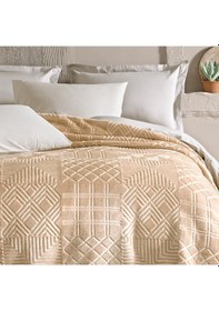 Resim Yataş Bedding Nova Çift Kişilik Emboss Battaniye - Bej 