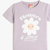 Resim Koton Baskılı Lila Bebek T-Shirt 3SMG10087AK 