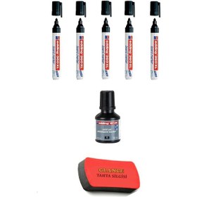 Resim Edding 360 Xl Doldurulabilir Tahta Kalemi 5'Li Siyah Ve Mürekkep 