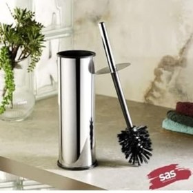 Resim Çöp Kovası Wc Fırça Set 3 Lt Krom Siyah 