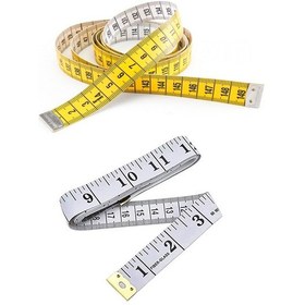 Resim 2 Adet Sarı Ve Beyaz Renk Terzi Mezurası 1.50 M Cm-inch 