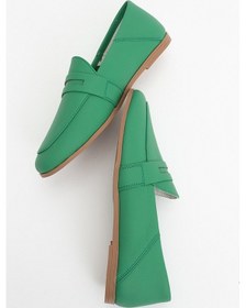 Resim Luvishoes F05 Yeşil Cilt Hakiki Deri Kadın Babet Yeşil 