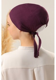 Resim Melodi Scarf Dikişsiz Penye Bone Mor Mor 