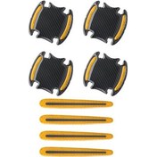 Resim Jms 3D Etkisi Çizilmeye Karşı Koruma Yaratıcı Epoksi Güvenlik Yansıtıcı 8 Adet Takım Kapı Kolu Etiket Sarı 